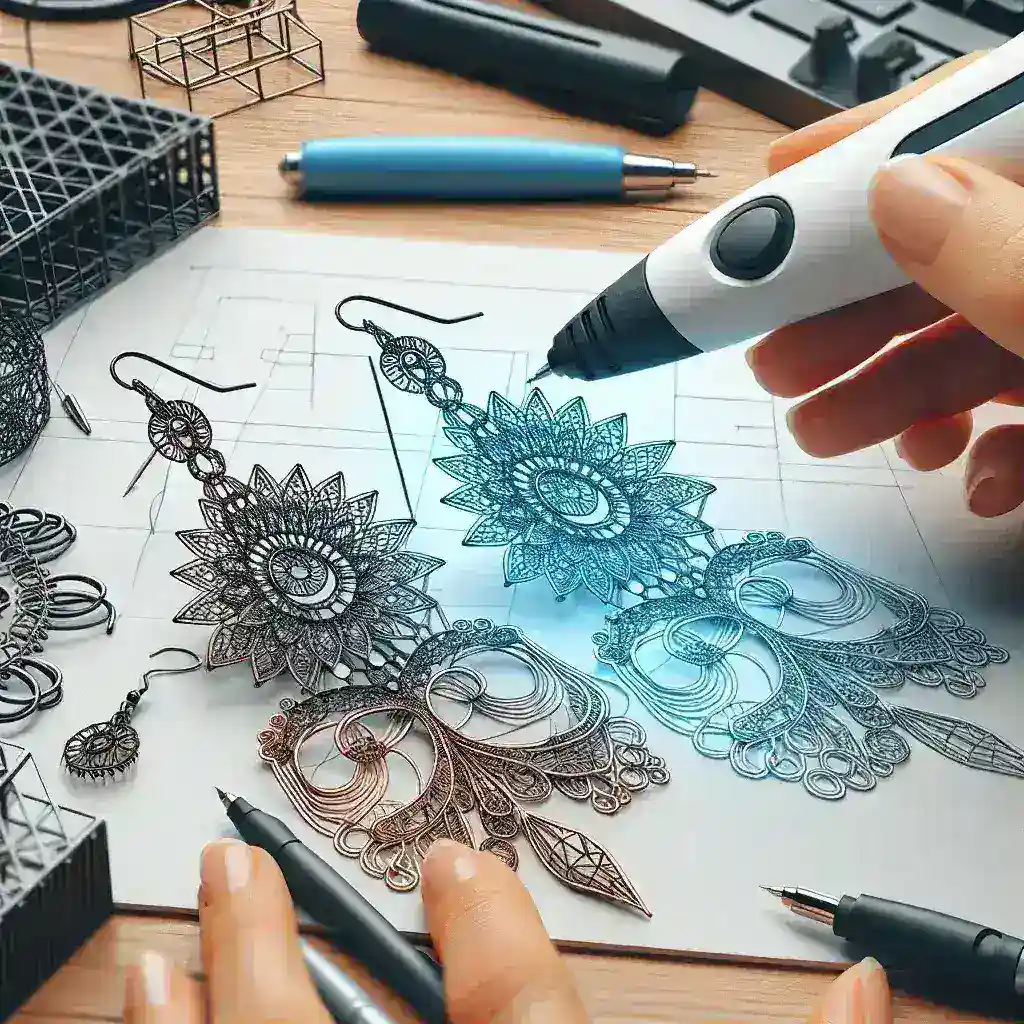 ¿Cómo dibujar aretes intrincados con un bolígrafo 3D?